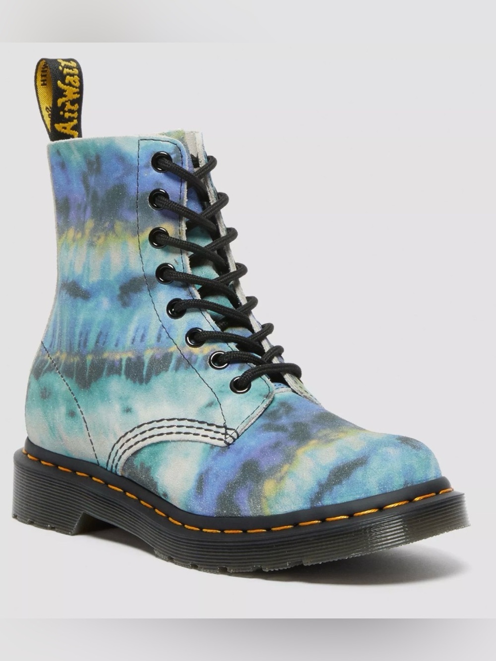 Dr. Martens Women's Tie-Dye 8-Eye Leather Lace-Up Boot - Blue